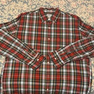 J. Crew Red Plaid Button Down Shirt/XL/Classic Fit